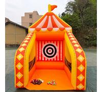 Inflatable Carnival Game Interactive Multi Sport Games, Shooting Target, Basketball Hoop, Dart Throw, X-O-Game, Ring Toss, Soccer Goal for School, Family, Team Game, Birthday (Orange Dart Throw)