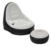 Inflatable Chair And Footstool For Gaming, Reading, Watching, Grey