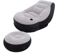 Inflatable Chair with Cup Holder & Ottoman Set Intex 68564NP Ultra Lounge, Gray