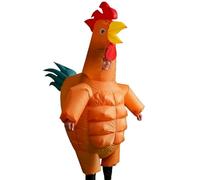 Inflatable Chicken Costume - Abdominal Material, Muscle Design, Pineapple Pattern, Farm Animal Costume for Adults 5.08-6.2 Feet | Festival Event Birthday Party Christmas Hall