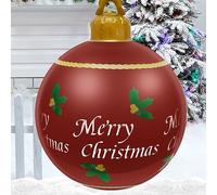 Inflatable Christmas Ball 23.6 Inch Giant PVC Christmas Blow Up Decoration Balls Red Reusable Inflatable Decorated Ball Indoor Outdoor Christmas Party Decoration for Garden Yard Porch Pool