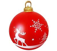 Inflatable Christmas Ball PVC 24in Elk & Tree Giant Inflatable Christmas Baubles Waterproof Shatterproof Hanging Ornament for Yard Lawn Tree Porch Pool Style 2