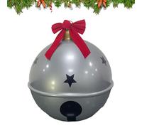 Inflatable Christmas Balls, Holiday Bell with Bow - Giant Christmas Ornaments Inflatable Balls for Outdoor Decorations, Pathway, Landscape, Party, Tree, Entrance Door, Living Room
