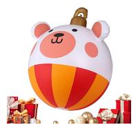 Inflatable Christmas Balls - Oversized Ornament Sphere for Holiday Display | Heavy Duty PVC with Bright Printed Pattern, 23 Inch Blow Up Decoration, Easy Inflate Design for Indoor Outdoor Party Use