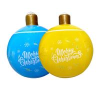 Inflatable Christmas Baubles Giant Christmas Inflatable Ball PVC Christmas Inflatable Balloons Yard Garden Patio Outdoor Decorations 2PCS 18.9x25.6 Inch Yellow Blue