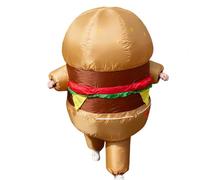 Inflatable Costume Adult - Air Filled Hamburger Shaped Clothing Design, Humorous Edible Character Body, Playful Festival Dress Concept | For Themed Gathering Seasonal Parties Cost