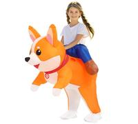 Inflatable Costumes Kids Dog Costume Halloween Blow Up Ride on Corgi Costume Animal Suit for Girls Boys Cosplay Party