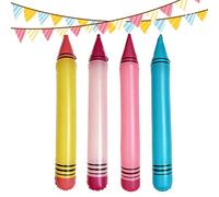 Inflatable Crayons, 4 Inflatable School Party Decorations, 105cm Balloons for Nursery Preschool Graduation Birthday Fancy Dress Festival