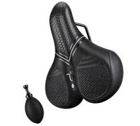 Inflatable Cycling Saddle | Broad Seating Profile, Honeycomb-Textured Leather Cover, Airflow-Focused Design for the Seated Cycling Position
