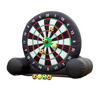 Inflatable Dart Borad Game Outdoor Football Soccer 12.47 FT x 10 FT 370W Blower & 8 Soccer Balls for Lawn Games, for Family Activities Soccer Darts
