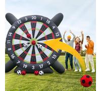 Inflatable Dart Borad Game Outdoor Football Soccer Blower and 8 Soccer Balls for Back Perfect for Parties and Family Gatherings Soccer Darts