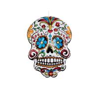 Inflatable Day of the Dead Hanging Skull, White
