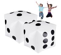 Inflatable Dice 2PCS 11.8x11.8 Inch Big Dice PVC Large Blow up for Indoor Outdoor Beach Pool Party Game WhiteInflatable