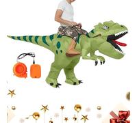 Inflatable Dinosaur Costume - Polyester, Adjustable Height Dinosaur Outfit With Blower | Lightweight Full Body Inflatable T-Rex Costume, Funny Suit For Halloween, Christmas, Cosplay