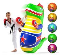 Inflatable Dinosaur Punching Bag for Kids,120cm Stable Boxing Bag with LED Light,Bop Bag for Toddlers and Children Ages 3-7,Blow Up Toy with Bounce-Back,Fill Base with Water,Gifts for Boys Girls