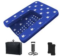 Inflatable Dock Platform, Dog Boat Ramp Floating Non-Slip Oxford and PVC with Water Ramp for Dogs Pool, Dock, Lake with Traction Rope, Manual Air Inflation Pump Dark Blue (4.7ft x 3ft x 6in)