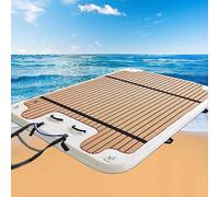 Inflatable Dock Platform with Stainless Steel Ladder, Non-Slip Water Mat for Yoga and Gymnastics, Large Floating Cushion Raft Island, 2m x 3m