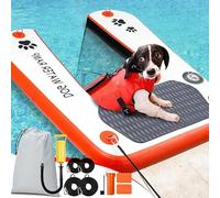 Inflatable Dog Boat&Pool Ramp,Extra Wider Floating Pet Pup Plank Ladder for Pool,Dock&Boat,Non-Slip Dog Water Ramp for Swimming With High Stability,Dog Pool Ladder for 68kg Dogs Climb Out of Water