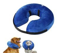 Inflatable Dog Cat Cone Collar Soft Recovery Buster Collars Dog Neck Donut Adjustable Pet Protection Cover for Prevent Licking Wound (Blue, XL)