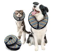 Inflatable Dog Collar, Super Soft Pet Recovery Collar for Dogs and Cats, Pet Inflatable Collar for Surgical Recovery, Protective Dog Cone, Cone of Shame for Cats, Elizabeth collar for dogs, Stripes L