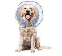 Inflatable Dog Cone Collar for After Surgery, Adjustable Soft Recovery Collar with Detachable Cover, Buster Collars for Dogs and Cats to Stop Licking, Bite-Proof Donut Collar (Grey, M)