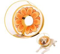 Inflatable Dog Cone Collar with Enhanced Anti-Licking, Soft Neck Donut for Dogs Cats, Recovery Pet Cone Collar After Surgery for Large Medium Small Dogs (Yellow Flower, X-Large)