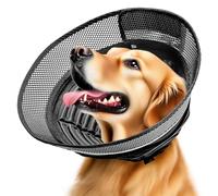 Inflatable Dog Cone for Dogs After Surgery,Soft Adjustable Elizabethan Collar for Large Dogs,2-in-1 Dog Cone with Detachable Shield,Anti-Anxiety Comfortable Pet E-Collar Prevents Licking Wounds(L)