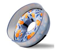 Inflatable Dog Cone, Soft Dog Cone Collar After Surgery for Alternative with Enhanced Anti-Licking Guard Shield Adjustable Detachable, Elizabethan Collar (M, Orange)