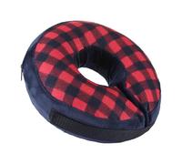 Inflatable Dog Donut Collar - Air-Filled Base, Adjustable Neck Protector with Strap Width, Circular Cushion for Recovery After Scratch-Resistant Fabric Pet Cone | W