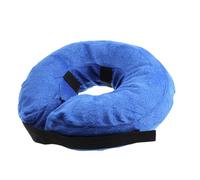 Inflatable Dog Neck Collar PVC Soft Warm Comfortable Protective Recovery Cone for Post Surgery Skin Itching Pets (Blue)