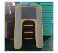 Inflatable Dog Pool Float, Water Climbing Ladder, Foldable & Portable Boat Ramp for Dogs up to 60kg with Pump & Traction Rope