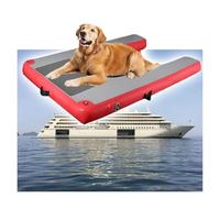 Inflatable Dog Ramp for Boat, Portable Dogs Floats for Lake with Pump/Rope/Repair Kit/Handbag, Reusable & Foldable PVC Non-Slips Floating Platform (Red LxWxH 1x1.5x0.5M)
