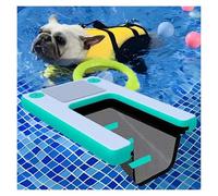 Inflatable Dog Stairs, Portable Floating Steps with Anti-Slip PVC and Underwater Weight Net for Pool, Dock, Boat Access