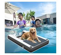 Inflatable Dog Water Ramp for Dock, 59in Floating Dog Pool Ladder Reusable & Foldable, with Pump, Large 2 Pack Pet Dock Platform for Swimming Pets Up to 231lbs(Black,3 pcieces)