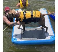 Inflatable Dog Water Ramp with Non-Slip EVA Platform, Safe Exit Solution for Pets Up to 60kg, Includes Manual Air Pump