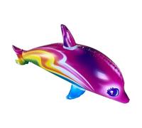 Inflatable Dolphin - PVC, Rainbow Colorful Dolphin Bright Colors | Long-Lasting Quick Setup Decoration, Toy For Beach Party, Summer Gathering, Pool, Water Activities