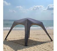 Inflatable Dome Tent 3x3m, 5-8 Person Camping Tent with A Piece of Sun Shade Curtain, Waterproof UV Protection Gazebo, Easy Setup Inflatable Shelter for Garden, Beach (Black, 3x3x2.1 m)