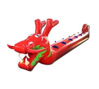Inflatable Dragon Boat for Team Building Games, PVC, for Adults at Workplace, School, Backyard or Outdoor Events - Includes Air Pump for Easy Setup