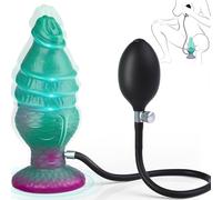 Inflatable Dragon Fantasy Knot Dildo with Adjustable Thickness, Strong Suction Cup, Textured Shaft & Flared Glans for Anal Vaginal Pleasure