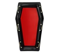 Inflatable Drink Cooler Float, Inflatable Food Tray, Blow Up PVC Floating Ice Chest for Beverages and Snacks, Beach Pool BBQ Picnic Party Use, 53.15x31.5 Inches, Black Red, 1 Piece