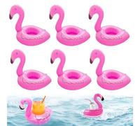 Inflatable Drinks Holder, 6 Pcs Inflatable Drink Holder Float, Cute Flamingo Cup Coasters Pool Drink Floats, Durable/Sturdy, Holds Cups/Cans/Water Bottles, for Pool Vacations Beach Bathing