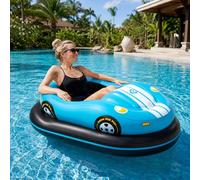 Inflatable Electric Bumper Boat - Motorized Pool Float with 360° Spin, Drive & Bump Action - Rechargeable Adult Boat for Summer Pool & Calm Lake Fun,120 kg Max (Blue 2batteries)
