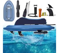 Inflatable Electric Motor Boat with Underwater Propulsion, 500W Booster, 10,000mAh Battery, Remote Control, 150kg Load Capacity, Speed 2-6 km/H for Adults