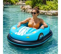 Inflatable Electric Pool Bumper Boat, Motorized Pool Float for Adults, 360° Steering, 2-4 km/h Speed, Supports Up to 265 Lbs, Pool Boat for Summer Parties & Family Gatherings Blue-1battery