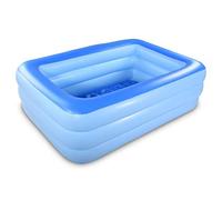 Inflatable Family Swim Play Center Pool, 82 inches Gaint Blow Up Pool Summer Water Fun with Inflatable Soft Floor for Family, Garden, Outdoor, Backyard (82IN Blue)