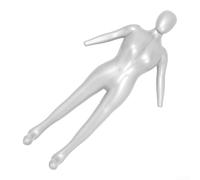 Inflatable Female Mannequin | Full Body Torso Display Model, Silver PVC, 165cm Height, For Retail Store Window, Clothing Pants Scarves Exhibition
