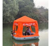 Inflatable Fishing Boat Tent, Outdoor Family Raft with Pump, Quick Setup Blow Up Tent for Camping and Water Fun, Float Lounge for Lakes and Rivers