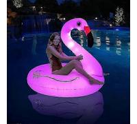 Inflatable Flamingo Pool Floats with Lights, Solar Powered Flamingo Swim Tube Rings New Arrival S07