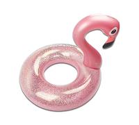 Inflatable Flamingo Swimming Ring, Glitter Pink Swimming Ring, Air Mattress, Pool Floaties, Pool Inflatable Ring, Adults, Children for Pool Party Toys (90)