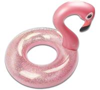 Inflatable Flamingo Swimming Ring, Glitter Pink Swimming Ring, Air Mattress, Pool Floaties, Pool Inflatable Ring, Adults, Children for Pool Party Toy (70)